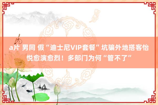 a片 男同 假“迪士尼VIP套餐”坑骗外地搭客怡悦愈演愈烈！多部门为何“管不了”