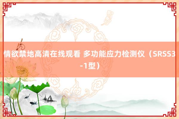 情欲禁地高清在线观看 多功能应力检测仪（SRSS3-1型）